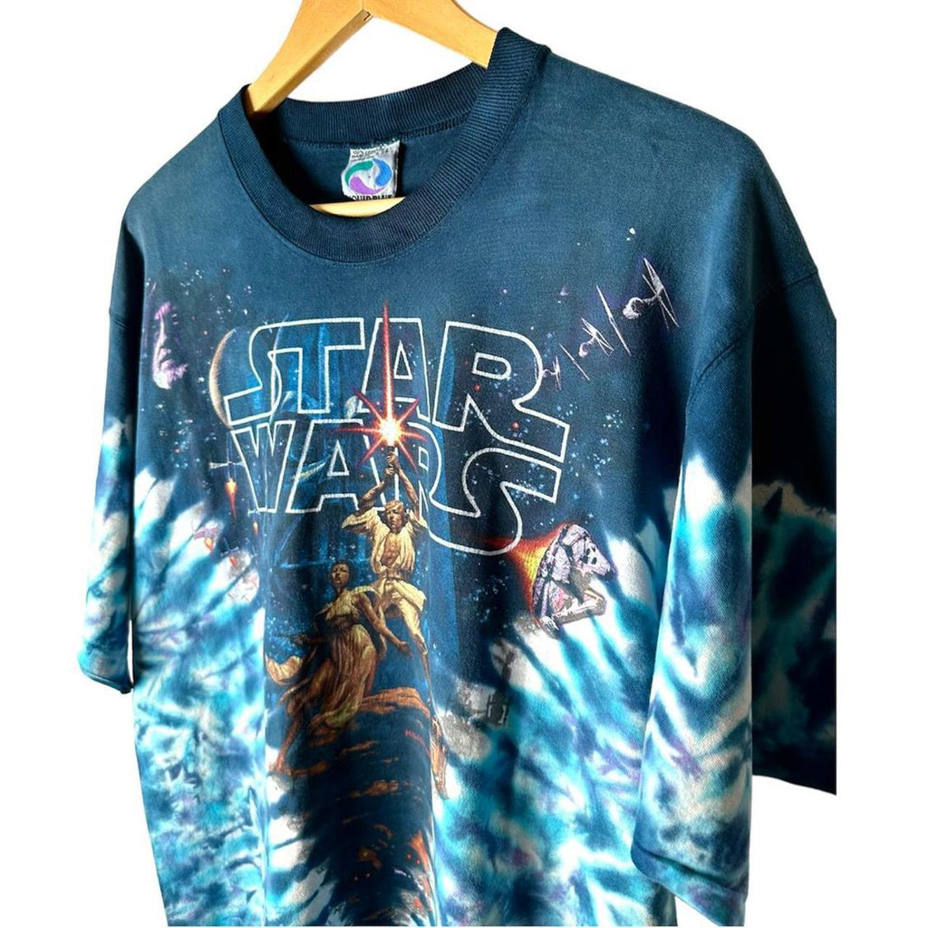 Vintage 1997 Star Wars Hildebrand Liquid Blue Tie Dye