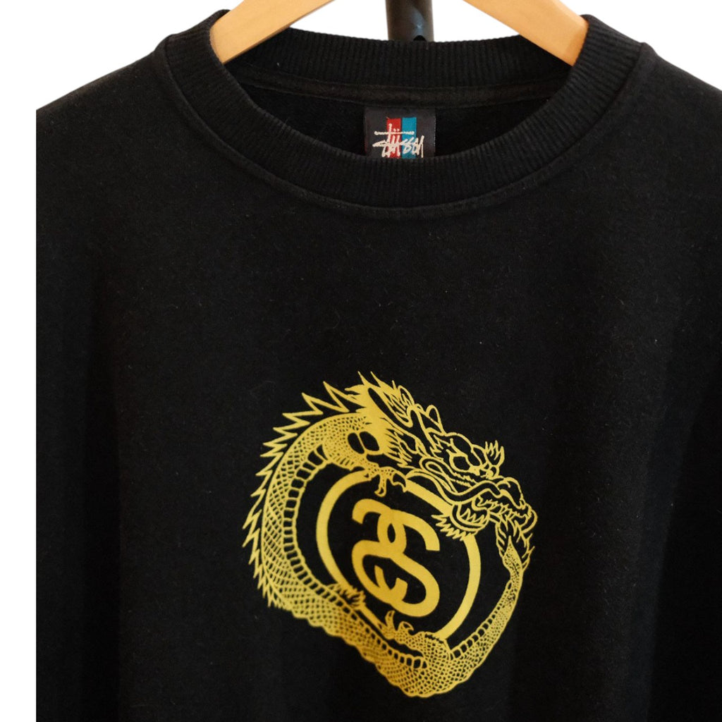 Vintage 90's Stussy Dragon Black Sweatshirt