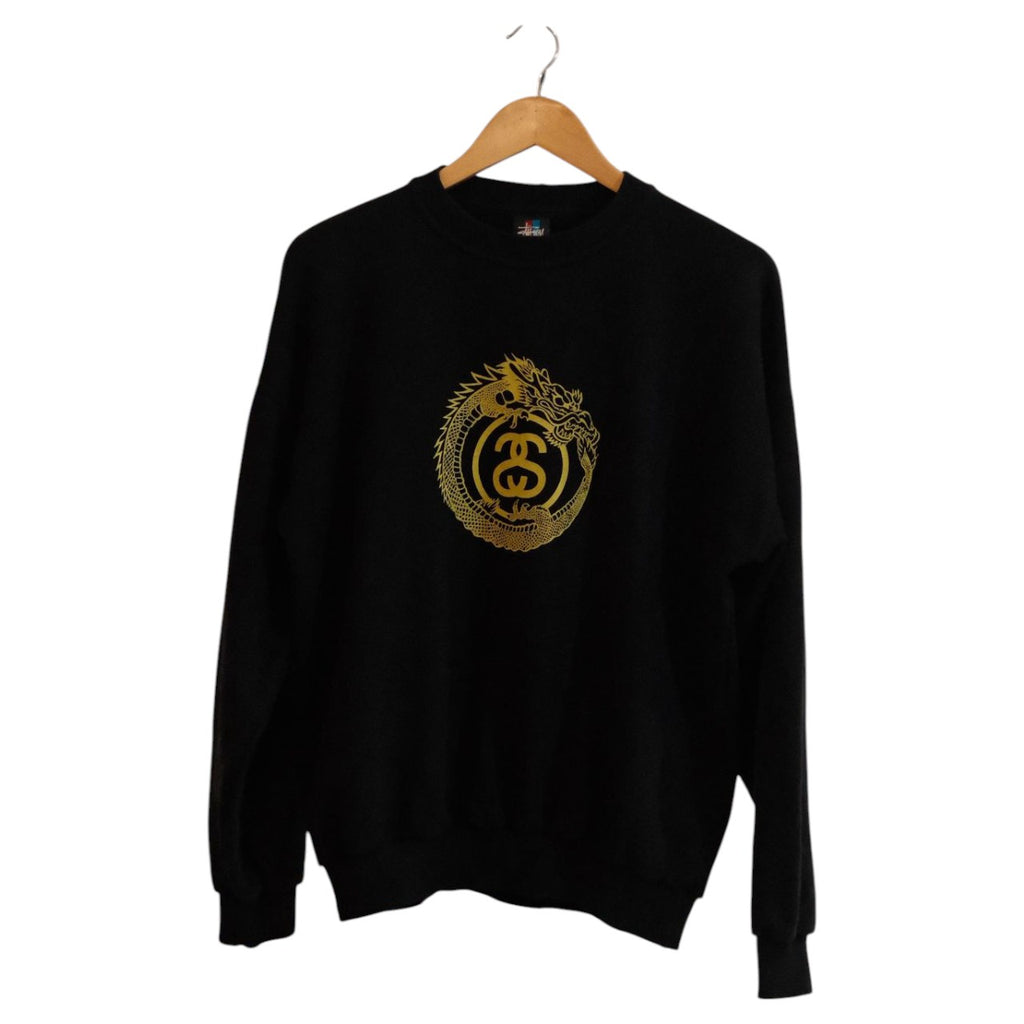 Vintage 90's Stussy Dragon Black Sweatshirt